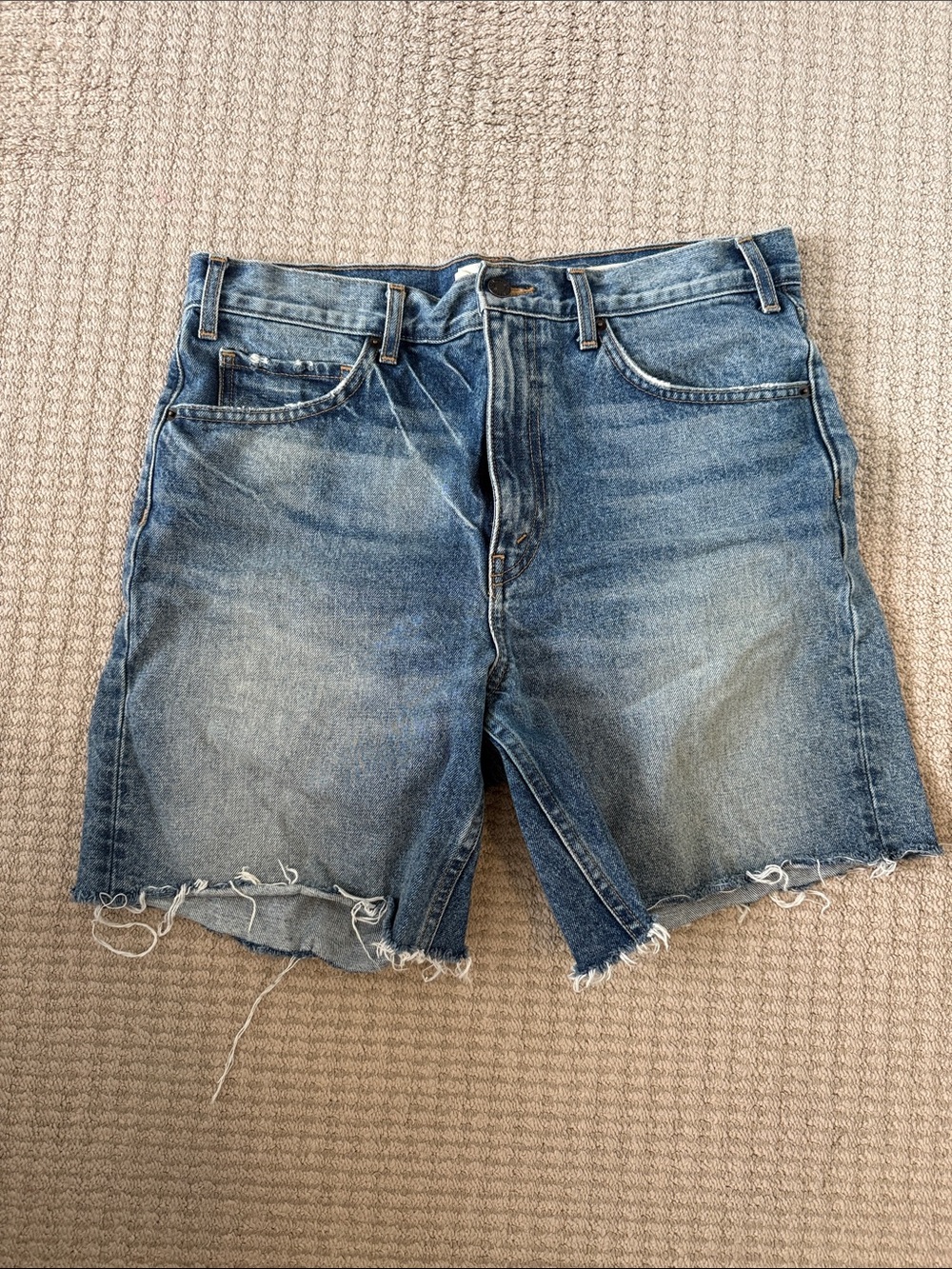 Nili Lotan Blue Distressed Denim Jean Shorts